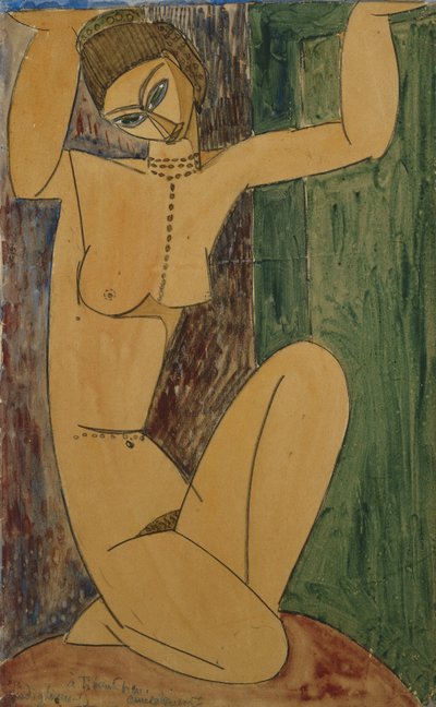 Tartószobor; Cariatide, 1913 alkotó: Amedeo Modigliani