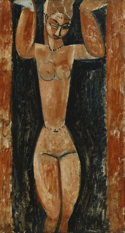Tartószobor; Cariatide, 1911-1913 körül alkotó: Amedeo Modigliani