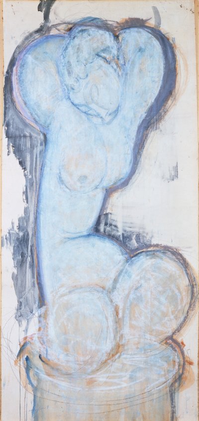 Caryatid, 1914 körül (guache papíron, vászonra és táblára fektetve) alkotó: Amedeo Modigliani