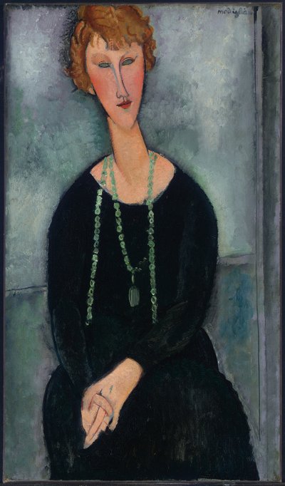 Nő zöld nyakláncban (Madame Menier) alkotó: Amedeo Modigliani