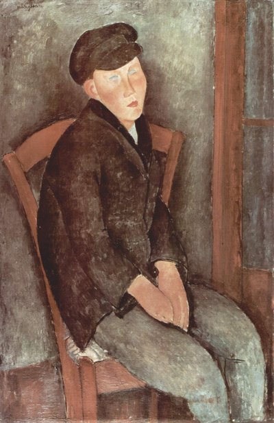 Német: Ülő fiú kalapban alkotó: Amedeo Modigliani