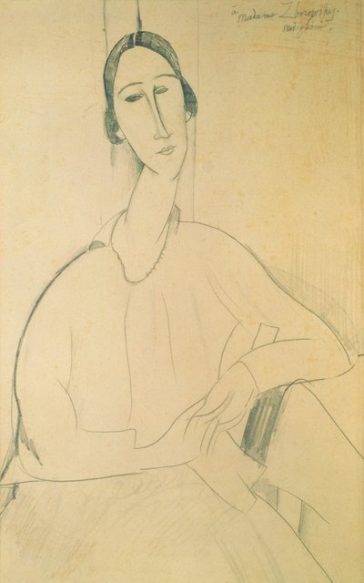 Hanka Zborowska, 1917 körül (kréta papíron) alkotó: Amedeo Modigliani