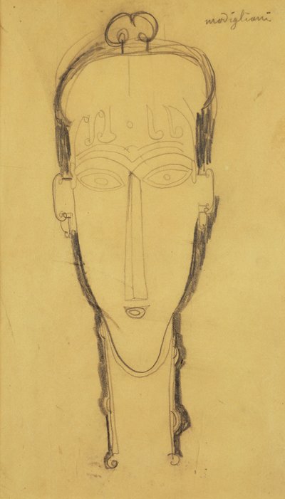 Egy kariatida feje fejruhában, 1911 alkotó: Amedeo Modigliani