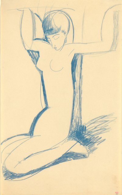 Canneling Blue Caritid (Anna Ekmatova) alkotó: Amedeo Modigliani