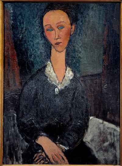 A fehérgalléros nő Amedeo Modigliani festménye (1884-1920) XX. századi nap. 0,92x0,6 m Grenoble, Szépművészeti Múzeum alkotó: Amedeo Modigliani
