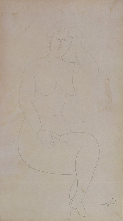 Meztelen álló lány (keresztbe tett lábakkal) alkotó: Amedeo Modigliani