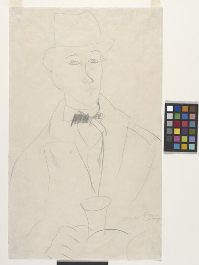 A művész portréja, Othon Friesz (ceruza fehér papíron) alkotó: Amedeo Modigliani