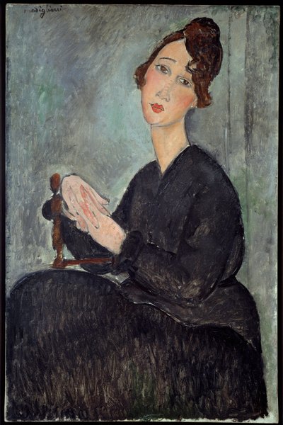 Dedie portréja (Odette Hayden) Amedeo Modigliani (1884-1920) festménye 1918 V. 0,92x0,6 m - Párizs, Musee national d