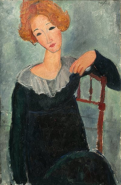 Vörös hajú nő. 1917 alkotó: Amedeo Modigliani