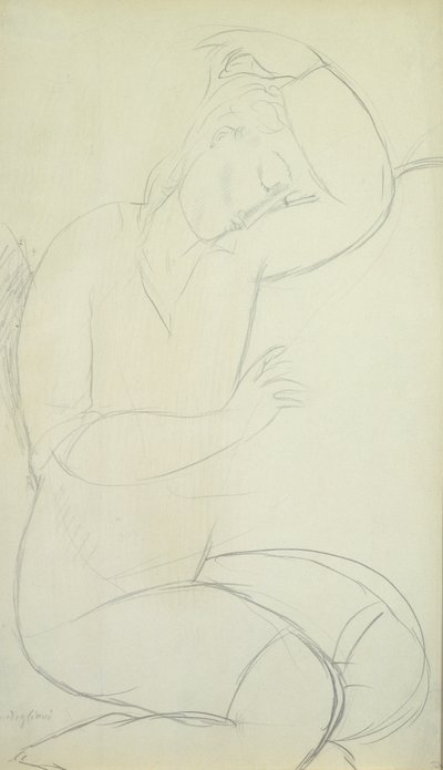 Sleeping Woman (ceruza, papír) alkotó: Amedeo Modigliani