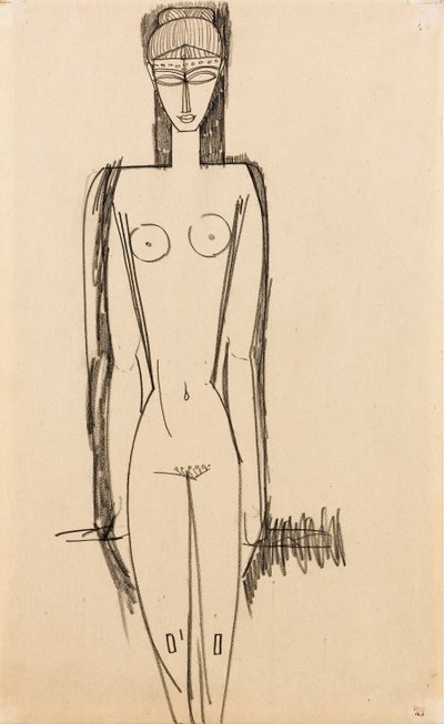 Álló akt; Nem áll, 1910-1911 körül alkotó: Amedeo Modigliani