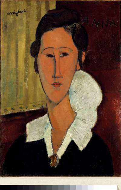 Nő a gallérral vagy Anna Zborowska portréjával alkotó: Amedeo Modigliani