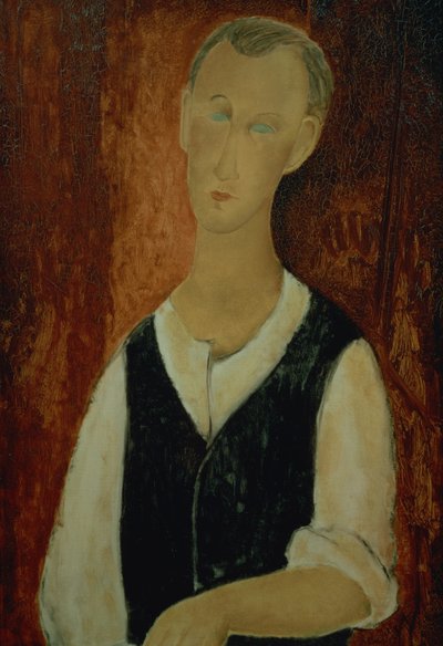 Fiatal férfi fekete mellényben, 1912 alkotó: Amedeo Modigliani