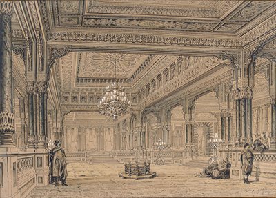 A Ciragan-palota belseje Isztambulban, 1872. alkotó: Amedeo Preziosi