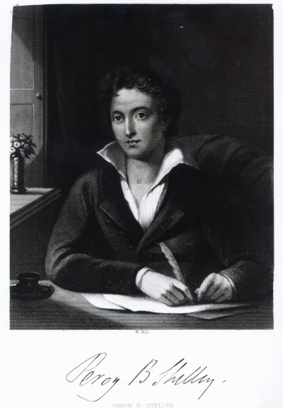 Percy Bysshe Shelley, vésett William Holl alkotó: Amelia Curran