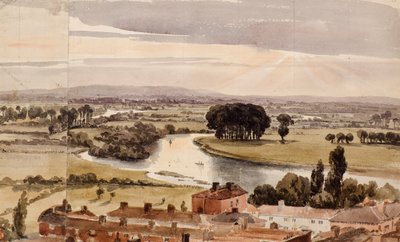 Panorámás tájkép, 1804 körül (akvarell) alkotó: Amelia Long
