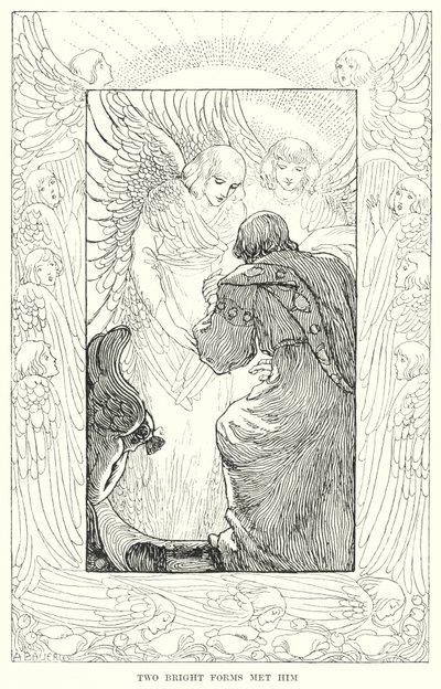 Két fényes forma találkozott vele (metszet) alkotó: Amelia M. (attr.to) Bowerley or Bauerle