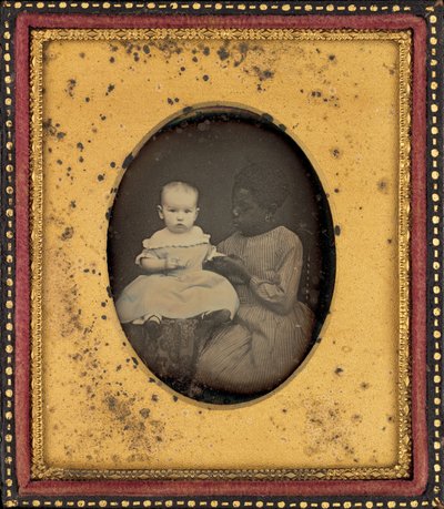 Egy gyermek és fiatal nő portréja alkotó: American 19th Century