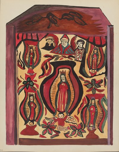 32. tábla: Guadalupe-i Szűzanya": A „Spanish Colonial Designs of New Mexico" portfólióból alkotó: American 20th Century