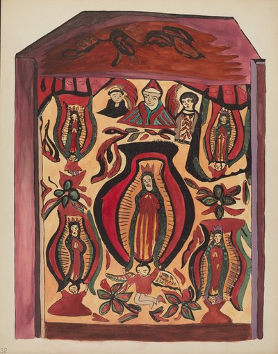 32. tábla: Guadalupe-i Szűzanya: A „Spanish Colonial Designs of New Mexico” portfólióból alkotó: American 20th Century