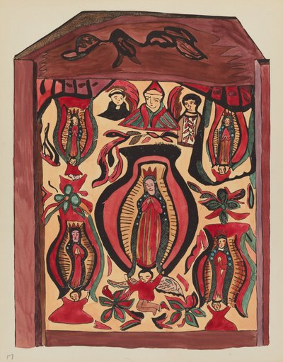 32. tábla: Guadalupe-i Szűzanya: „Új-Mexikó spanyol gyarmati tervei” portfólióból alkotó: American 20th Century