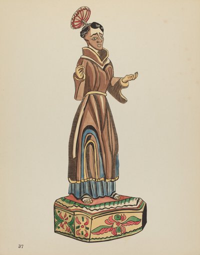 37. tábla: St. Anthony Bulto: A „Spanish Colonial Designs of New Mexico” portfólióból alkotó: American 20th Century