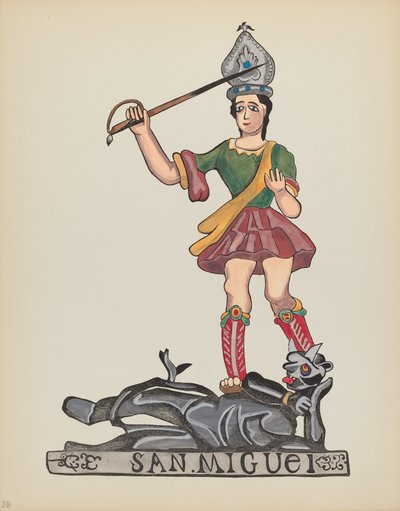 38. tábla: Saint Michael: A „Spanish Colonial Designs of New Mexico” portfólióból alkotó: American 20th Century