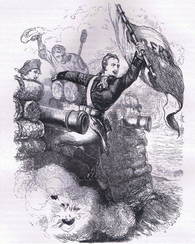 Jasper őrmester visszaszerzi a zászlót, illusztráció az Egyesült Államok Cassells története című könyvéből, amelyet Cassell, Petter & Galpin adott ki, 1900 körül (litho) alkotó: American English school