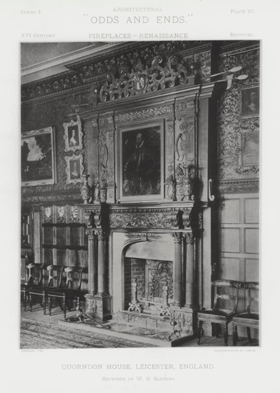 Kandalló: Quorndon House, Leicester, Anglia (f/w fotó) alkotó: American Photographer (after)