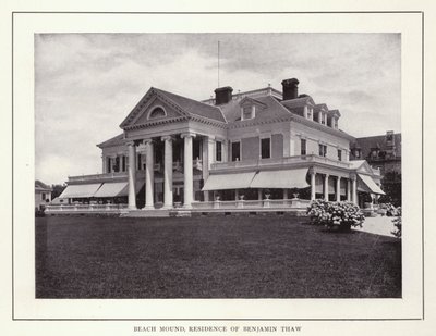 Newport, Rhode Island: Beach Mound, Benjamin Thaw rezidenciája (f/w fotó) alkotó: American Photographer (after)