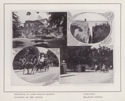 Newport, Rhode Island: James Gordon Bennett lakóhelye; Purgatórium; Edzés a sugárúton; Bellevue Avenue (f/w fotó) alkotó: American Photographer (after)