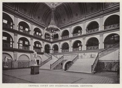 Philadelphia: Central Court and Stairways, Drexel Institute (f/w fotó) alkotó: American Photographer (after)