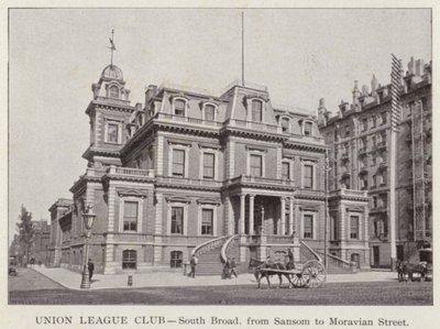 Philadelphia: Union League Club, South Broad, Sansomtól a Moravian Streetig (f/w fotó) alkotó: American Photographer (after)