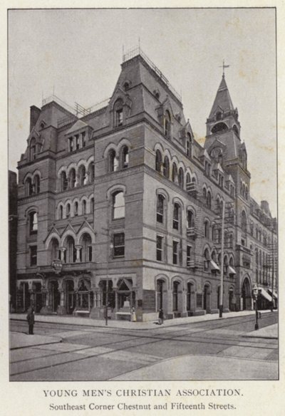 Philadelphia: Fiatal Férfiak Keresztény Egyesülete, Southeast Corner Chestnut and Fifteenth Streets (f/w fotó) alkotó: American Photographer (after)