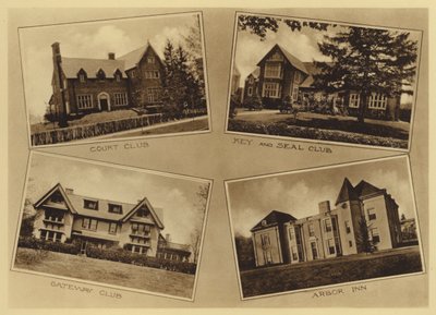 Princetoni Egyetem: Court Club; Kulcs és Pecsét Klub; Gateway Club; Arbor Inn (f/w fotó) alkotó: American Photographer (after)