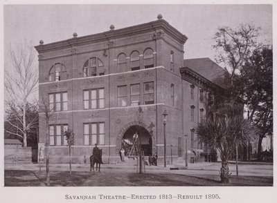 Savannah Színház, 1813-ban épült, 1895-ben újjáépítették (f/w fotó) alkotó: American Photographer (after)
