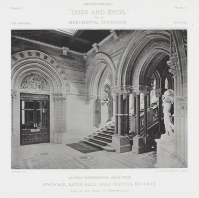 Lépcsőház, Eaton Hall, Chester közelében, Anglia (f/w fotó) alkotó: American Photographer (after)