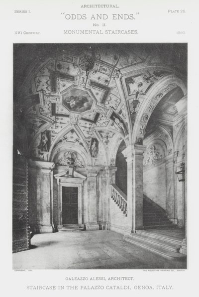 Lépcsőház a Palazzo Cataldiban, Genova, Olaszország (f/w fotó) alkotó: American Photographer (after)