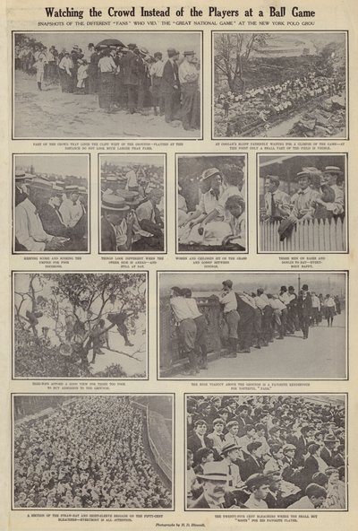 A játékosok helyett a tömeget nézni egy labdajátékon (fekete-fehér fotó) alkotó: American Photographer (after)