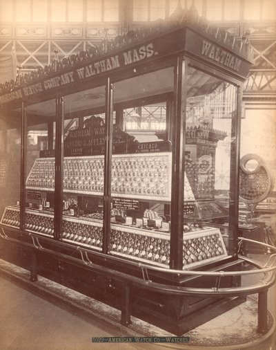 American Watch Co.s Exhibit, Főépület, Centennial International Exhibition, Philadelphia, 1876 (albumnyomat) alkotó: American Photographer