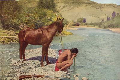 Apache Warrior, Rio Navaho, Arizona (színes fotó) alkotó: American Photographer