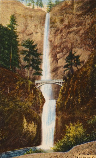 Benson-híd a Multnomah-vízesésnél (színes fotó) alkotó: American Photographer