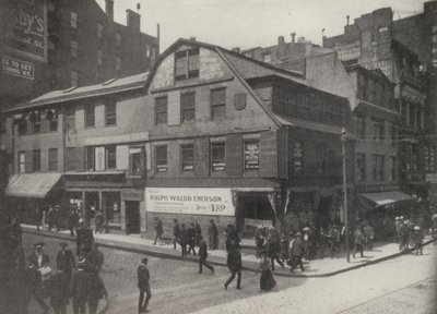 Boston: Corner Bookstore, 1712-ben épült (fekete-fehér fotó) alkotó: American Photographer