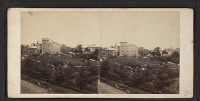 Épület és terület, Oneida közösség, New York állam, 1870 körül (f/w fotó) alkotó: American Photographer