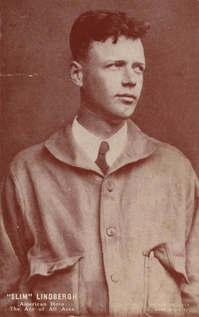 Charles Lindbergh, amerikai pilóta, aki az első transzatlanti szólórepülést végrehajtotta. alkotó: American Photographer