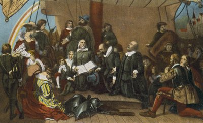 A zarándokok partraszállása Delft Havenből, 1620. július 22. (nyomtatás) alkotó: American Photographer
