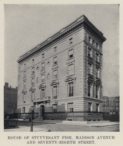 House of Stuyvesant Fish, Madison Avenue és Seventy-Eighth Street (f/w fotó) alkotó: American Photographer