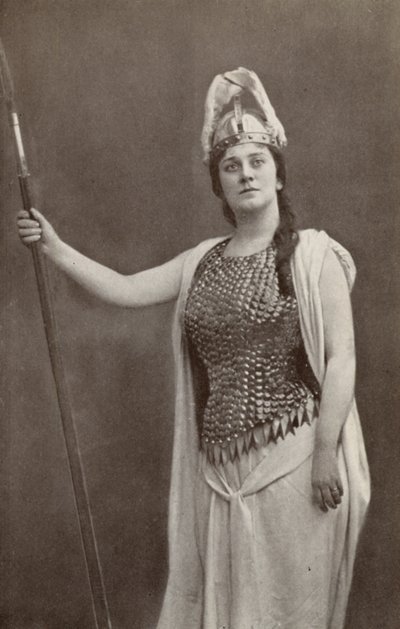 Lillian Nordica, mint Brunnhilde, a "Die Walkure"-ben (fekete-fehér fotó) alkotó: American Photographer