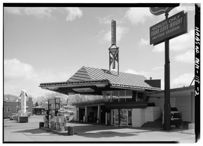 Lindholm Oil Company szervizállomás, Cloquet, Minnesota (f/w fotó) alkotó: American Photographer