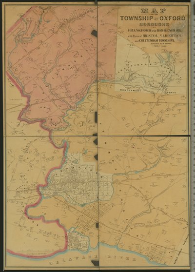 Oxford város térképe, Frankford és Bridesburg városrészek, Bristol, N. Liberties és Cheltenham Townships egyes részei, 1849 alkotó: American Photographer